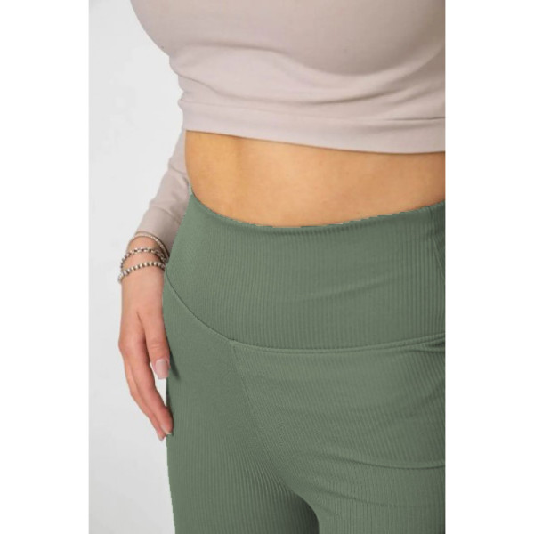 2001-7 * хаки женские лосины(на байке, в рубчик, 4ед, размеры норма:S. M. L. XL) выдача на следующий день Лосины