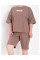 0385-4 мокко жіночий костюм двійка (футболка + шорти) (5'TH AVENUE, турецька бавовна, 3 од. розміри батал:52, 54, 56)