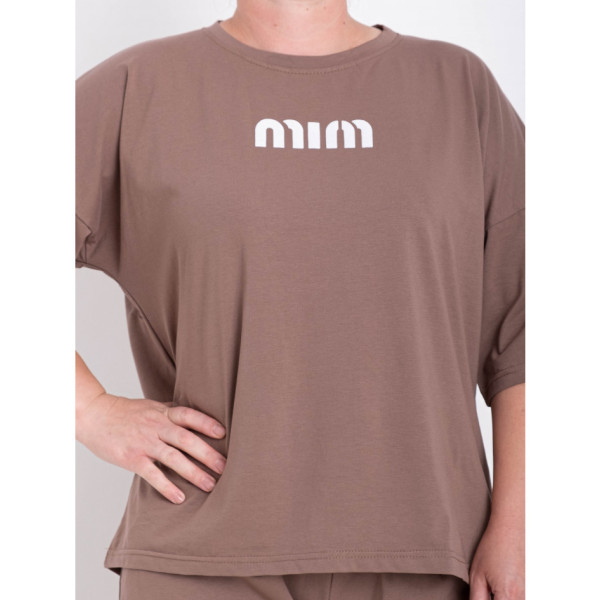 0385-4 мокко жіночий костюм двійка (футболка + шорти) (5'TH AVENUE, турецька бавовна, 3 од. розміри батал:52, 54, 56)