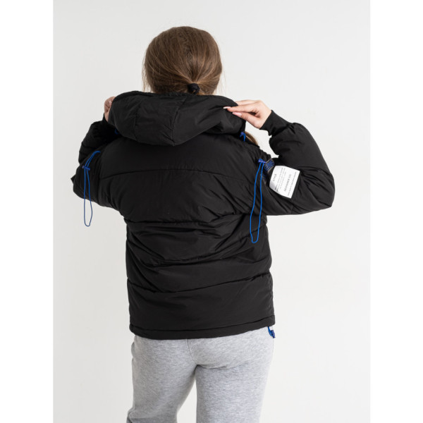 0825-13 чорна жіноча куртка з капюшоном (3 од. розміри норма: S. L. L)