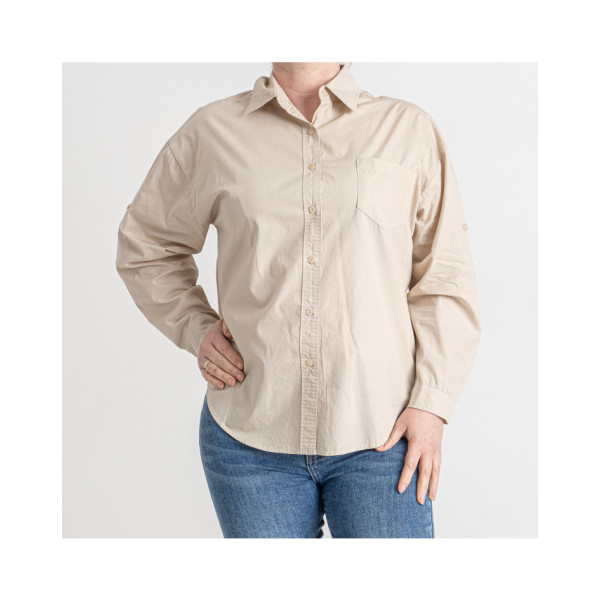 3549-3 бежева жіноча сорочка (BASE, бавовна, 4 од. розміри батал: 2XL. 3XL. 4XL. 5XL)