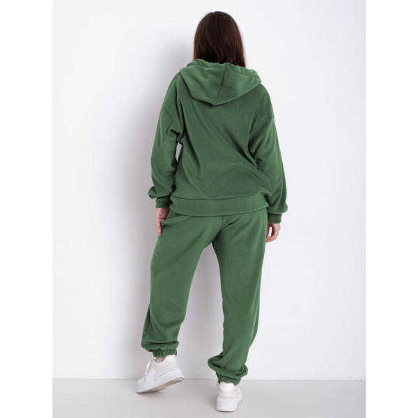 0738-72 оливковий спортивний костюм жіночий (5'TH AVENUE, турецький полар-фліс 3 од. розміри напівбатал: 50, 52, 54)