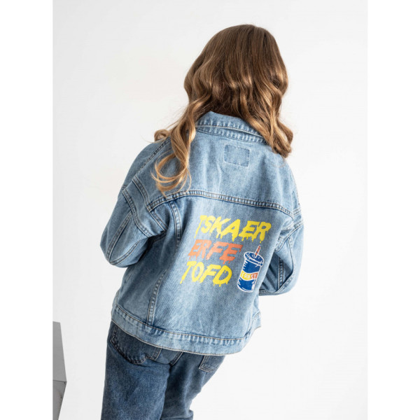 0921-6C блакитна підліткова джинсова куртка (MODA, на 9-11 років, 3 од. розміри на бірках: 130.140.150)