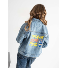 0921-6C блакитна підліткова джинсова куртка (MODA, на 9-11 років, 3 од. розміри на бирках: 130.140.150)