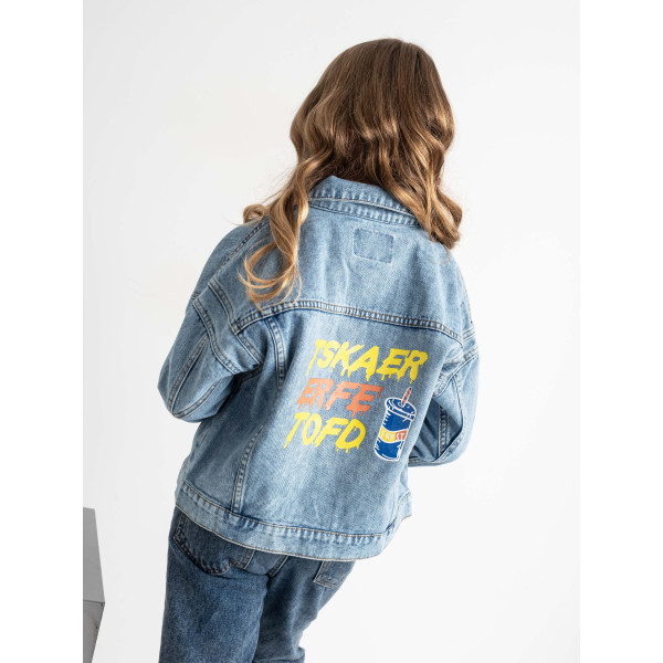 0921-6C блакитна підліткова джинсова куртка (MODA, на 9-11 років, 3 од. розміри на бірках: 130.140.150)