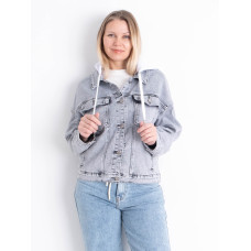 2032* сіра жіноча джинсова куртка (DICESIL, стрейчева, 6 од. розміри напівбатал: L. XL. 2XL. 3XL. 4XL. 5XL) видача наступного дня