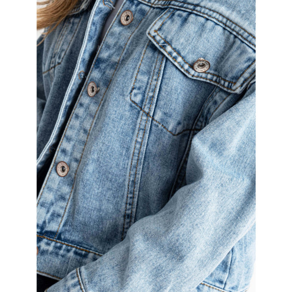 0921-6C блакитна підліткова джинсова куртка (MODA, на 9-11 років, 3 од. розміри на бірках: 130.140.150)