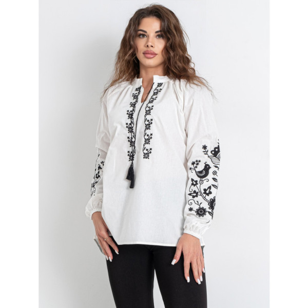 7410-1 # белая женская вышиванка (хлопок 100%, 5 ед. размеры норма: S. M. L. XL. 2XL) выдача на следующий день