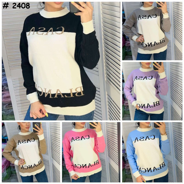 2408* мікс кольорів жіночий светр (6 од., розміри норма-напівбатал: M-XL універсальний) видача наступного дня