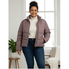 0416-23 фрезова жіноча куртка (5`th Avenue, з кишенями, синтепон, 3од, розміри напівбатал: 50, 52, 54)