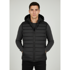 88596-1 чорна чоловіча жилетка (синтепон, кишеня на змійці, 5 од. розміри норма: L. XL. 2XL. 3XL. 4XL)