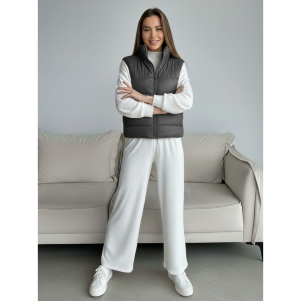 0073-6 сіра жіноча жилетка (5'TH AVENUE, синтепон, 3 од. розміри норма: 42, 44, 46)