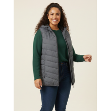 88597-6 сіра жіноча жилетка (синтепон, кишеня на змійці, 5 од. розміри напівбатал: L. XL. 2XL. 3XL. 4XL)