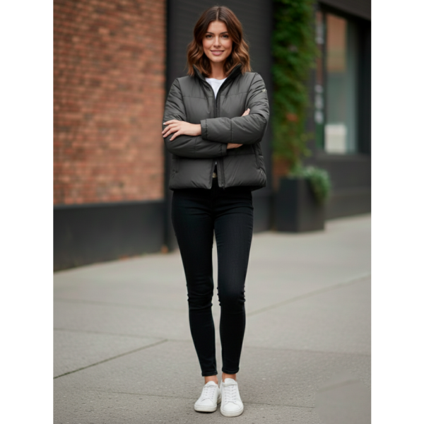 0415-6 сіра жіноча куртка (5'TH AVENUE, синтепон, 4 од. розміри норма: 42. 44. 46, 48)