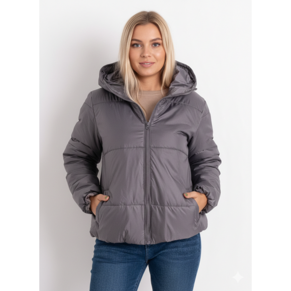 4101-6 сіра жіноча куртка-зефірка (5'TH AVENUE, синтепон, 4 од. розміри норма: 42. 44. 46. 48)