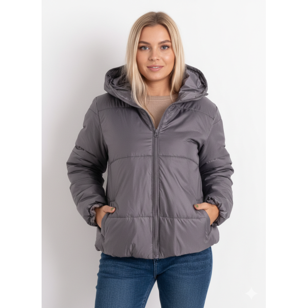 4101-6 сіра жіноча куртка-зефірка (5'TH AVENUE, синтепон, 4 од. розміри норма: 42. 44. 46. 48)