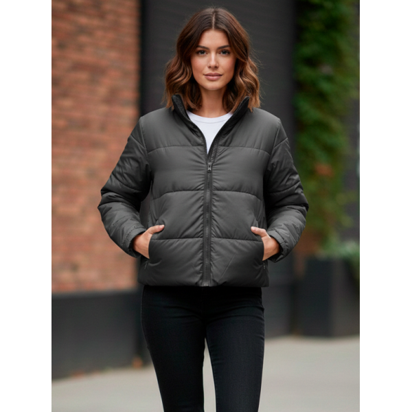 0415-6 сіра жіноча куртка (5'TH AVENUE, синтепон, 4 од. розміри норма: 42. 44. 46, 48)