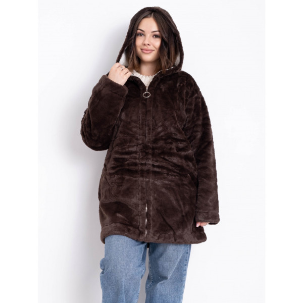 0222-99 # микс цветов женская шубка(еко-мех, с капюшоном, 5 ед, размеры полубатал: 4XL) выдача на следующий день