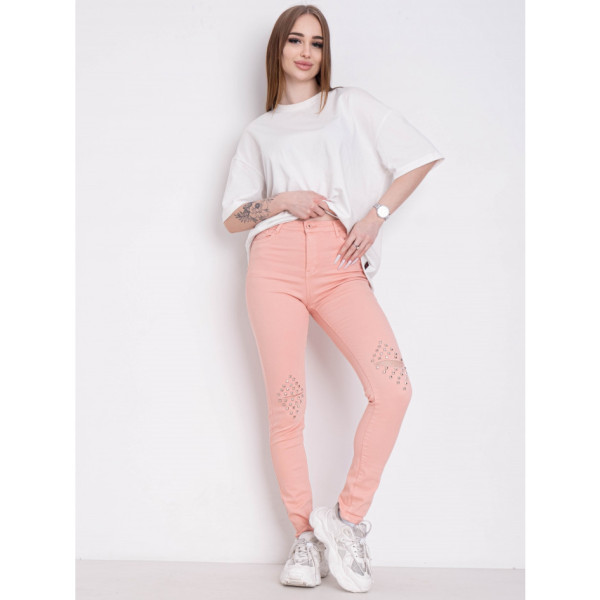 0144-4 пудрові жіночі джинси (6 од. розміри норма: 26. 27. 28. 29. 30. 31)