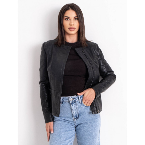 0107 чорна жіноча куртка (екошкіра, 7 од. розміри норма: S. M. L. XL. 2XL. 3XL. 4XL) видача наступного дня