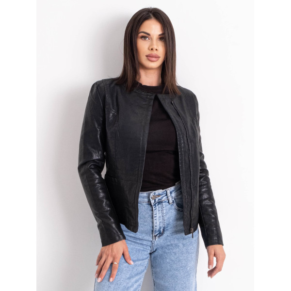 0107 чорна жіноча куртка (екошкіра, 7 од. розміри норма: S. M. L. XL. 2XL. 3XL. 4XL) видача наступного дня