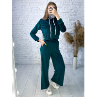 0475-7 изумрудный женский спортивный костюм (5'TH AVENUE, велюровый, с капюшоном, 4 ед. размеры норма: 42. 44. 46. 48)