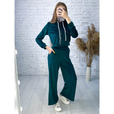 0475-7 смарагдовий жіночий спортивний костюм (5'TH AVENUE, велюровий, з капюшоном, 4 од. розміри норма: 42. 44. 46. 48)