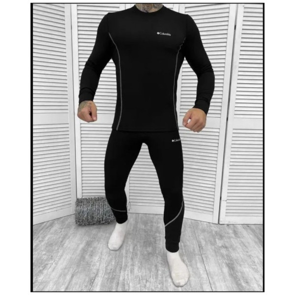 9979 чорна чоловіча термобілизна (мікродайвінг на байку, 5 од. розміри напівбатал: M. L. XL. 2XL. 3XL)