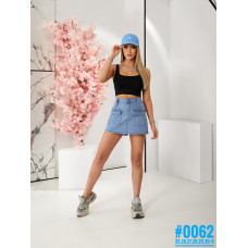 Жіночі джинсові шорти-спідниця розмірний ряд 25,26,27,28,29,30