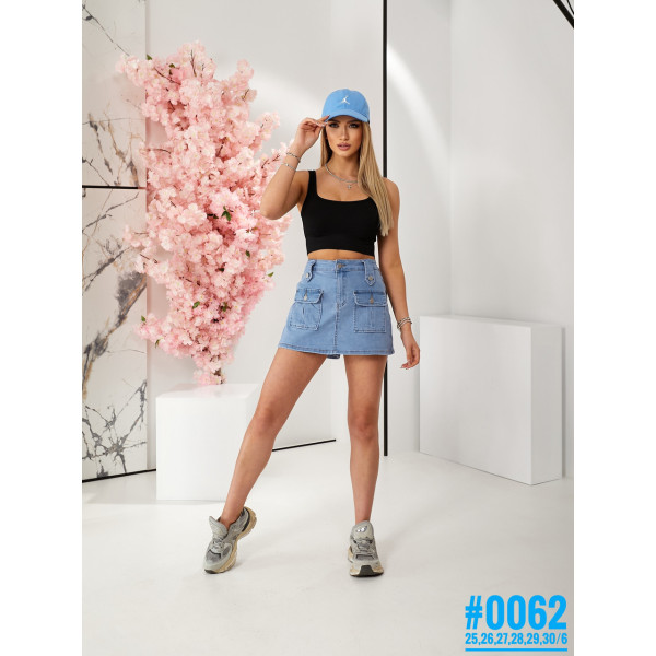 Жіночі джинсові шорти-спідниця розмірний ряд 25,26,27,28,29,30