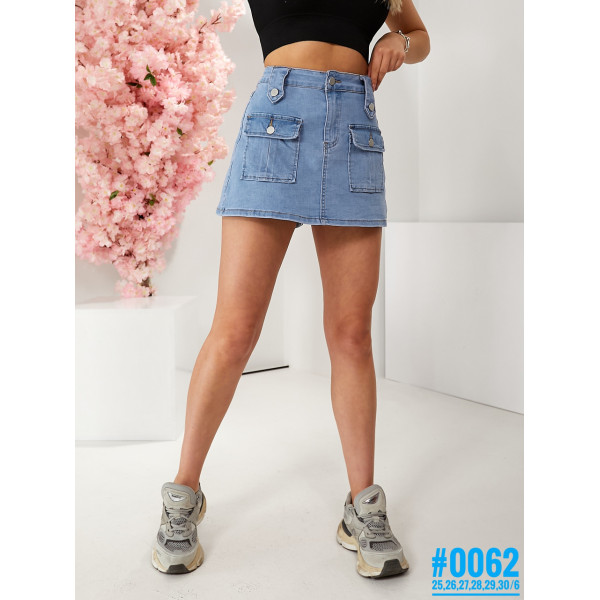 Жіночі джинсові шорти-спідниця розмірний ряд 25,26,27,28,29,30