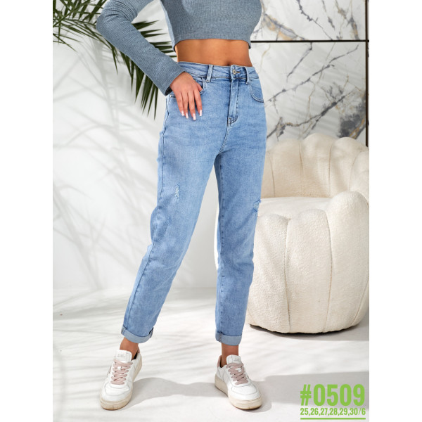 Жіночі джинси mom-fit розмірний ряд 25,26,27,28,29,30