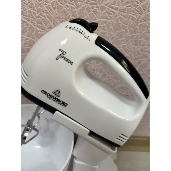 Міксер ручний стаціонарний Сrоwnbеrg СВ 7320 кухонний з чашею та підставкою з насадками, 300W