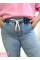 Жіночі джинси з поясом на резинці розмірний ряд 31,32,33,34,36,38