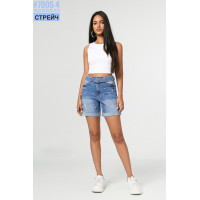 Шорти джинсові з перлинами та пояском розмірний ряд 26,27,28,29,30,31