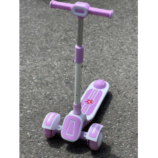 3-х колісний дитячий самокат з підсвічуванням та музикою, регульований, складаний