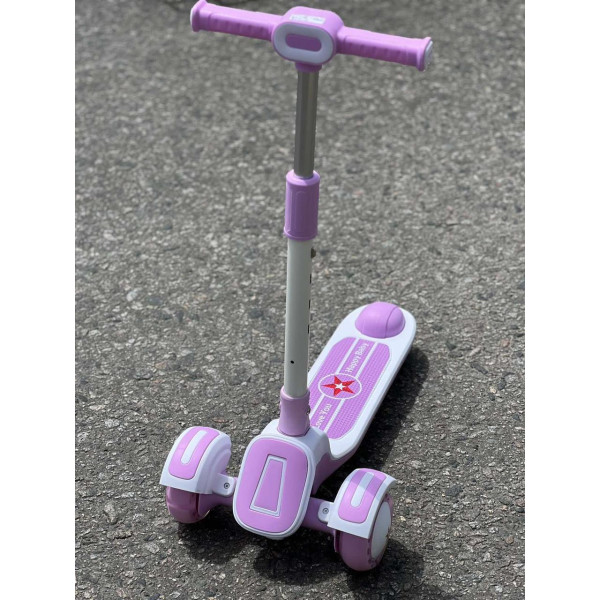 3-х колісний дитячий самокат з підсвічуванням та музикою, регульований, складаний