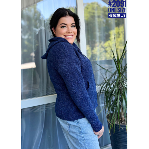 Вʼязана кофта з капюшоном в універсальному розмірі 46-52