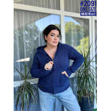 Вʼязана кофта з капюшоном в універсальному розмірі 46-52