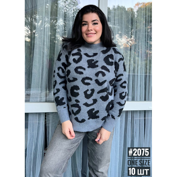 Жіночий светр с коміром стійка універсального розміру 48-54