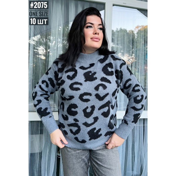 Жіночий светр с коміром стійка універсального розміру 48-54