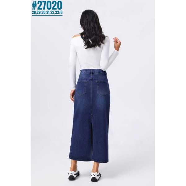 Джинсова спідниця міді розмірний ряд 28,29,30,31,32,33