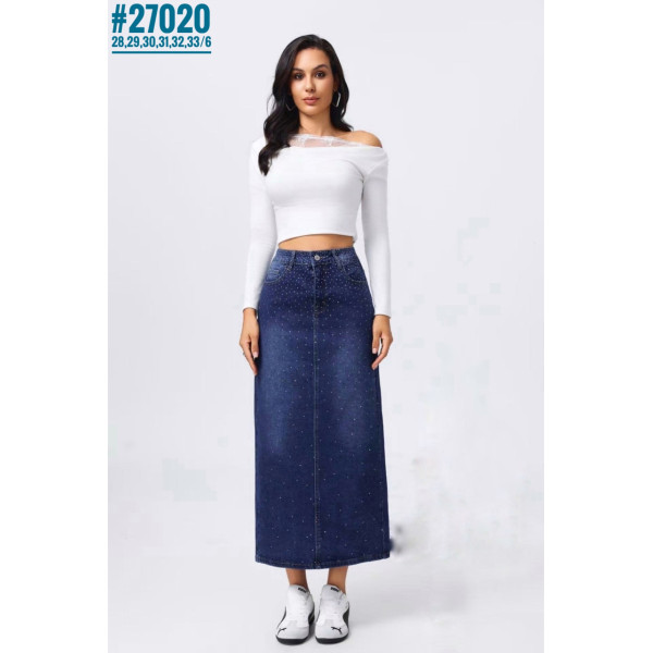 Джинсова спідниця міді розмірний ряд 28,29,30,31,32,33