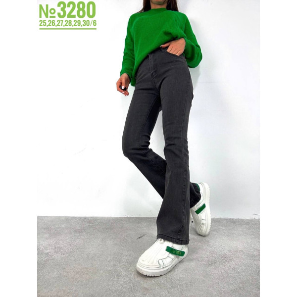 СІРІ ДЖИНСИ КЛЬОШ РОЗМІРНИЙ РЯД 25,25,27,28,29,30