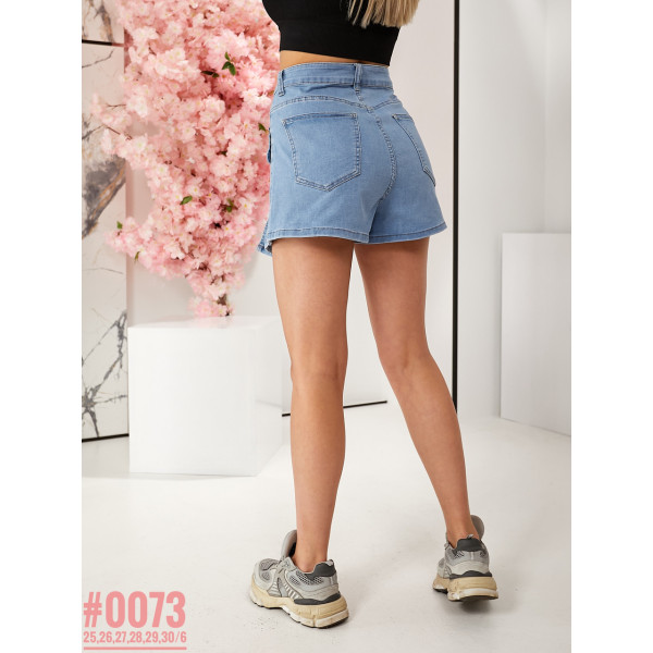 Жіночі джинсові шорти-спідниця розмірний ряд 25,26,27,28,29,30