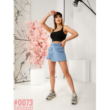 Жіночі джинсові шорти-спідниця розмірний ряд 25,26,27,28,29,30