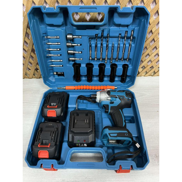 Акумуляторний ударний гайковерт із набором аксесуарів