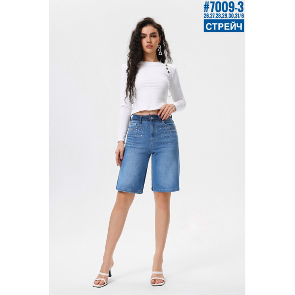 Двоколірні подовжені шорти зі стразами розмірний ряд  26,27,28,29,30,31