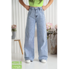 Джинси палаццо жіночі з косими кишенями розмірний ряд  25,26,27,28,29,30