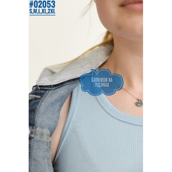 Укорочена джинсова куртка зі знімним капюшоном розмірний ряд S,M,L,XL,2XL